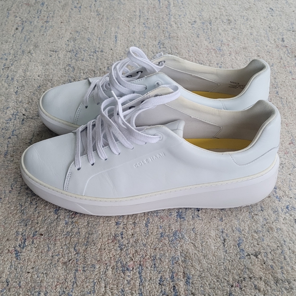 Cole Haan GrandSeries Mens white Leather Sneakers